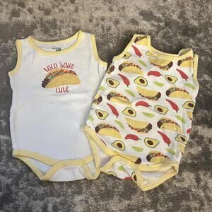 Chick Pea Two Sleeveless Toco Themed Sleeveless Onesies 24 Months